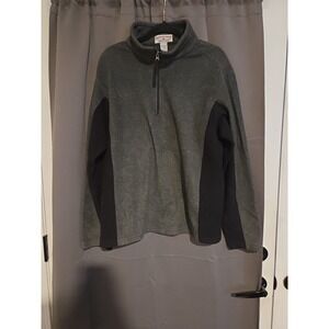 Boca Classics Original Clothing Gray Black Fleece, Men's Large Pullover, 1/4 Zip